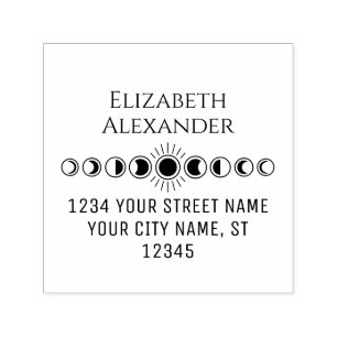 Celestial Moon Phases Name Return Address #2B Self-inking Stamp