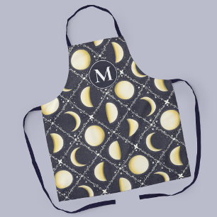 Celestial Moon Phases Pattern Apron