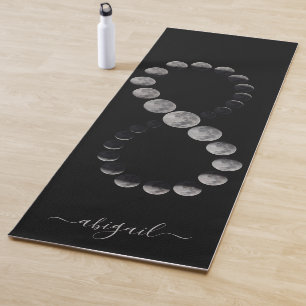 Celestial Moon Phases Personalized Name Yoga Mat