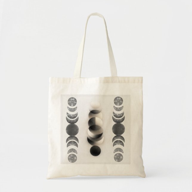 Celestial Moon Phases Triptych Poster | Abstract  Tote Bag (Front)