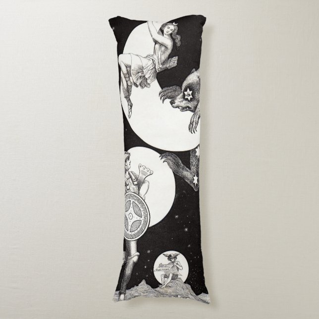 Celestial Moon Sky Universe God Night Illustration Body Pillow (Front Vertical)