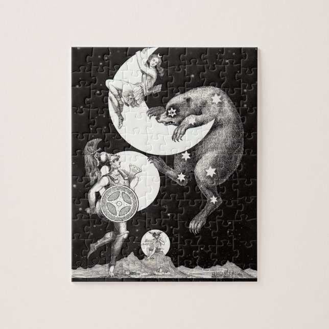 Celestial Moon Sky Universe God Night Illustration Jigsaw Puzzle (Vertical)