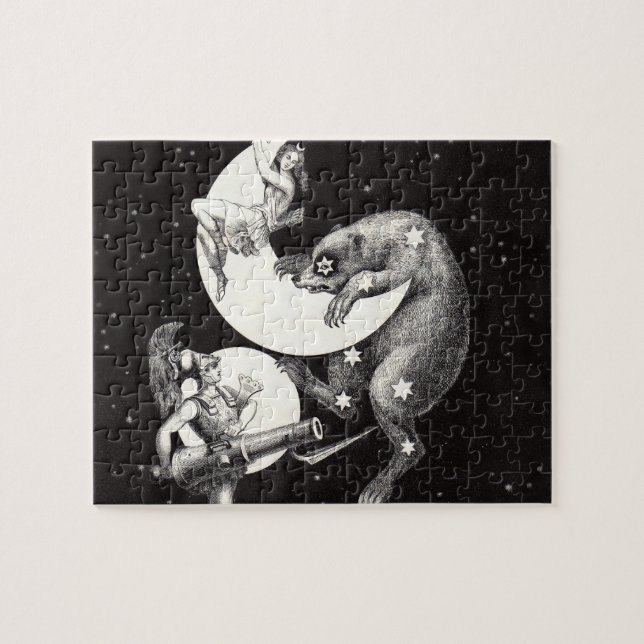 Celestial Moon Sky Universe God Night Illustration Jigsaw Puzzle (Horizontal)