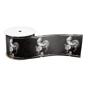 Celestial Moon Sky Universe God Night Illustration Satin Ribbon