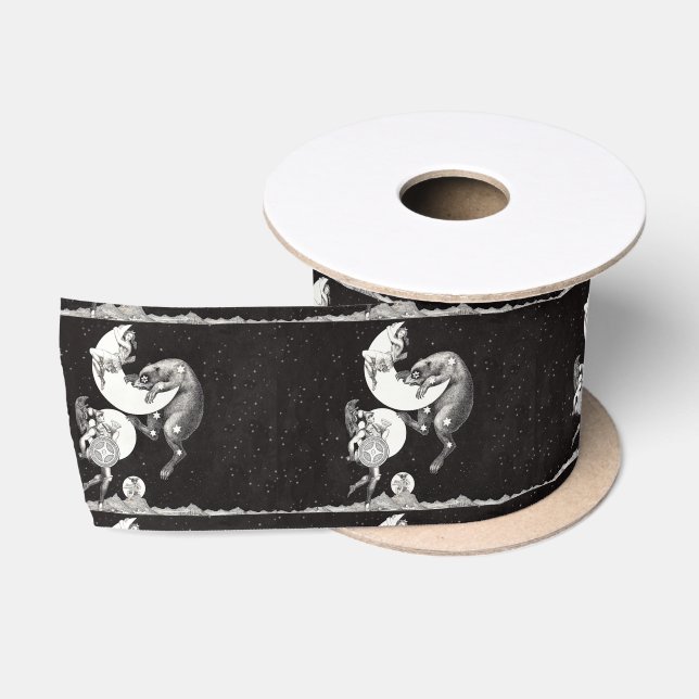 Celestial Moon Sky Universe God Night Illustration Satin Ribbon (Spool)