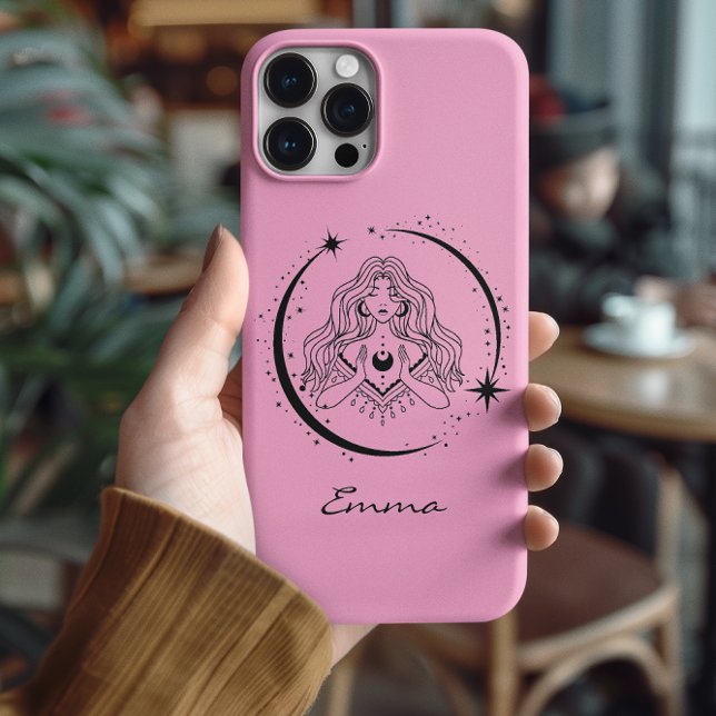Celestial moon stars,boho,elegant astronomy,pink Case-Mate iPhone case (Creator Uploaded)