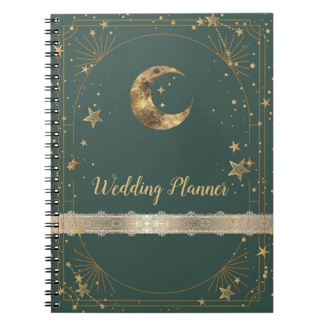 Celestial Moon Stars Frame  Notebook (Front)