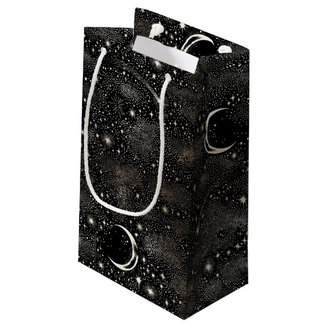 Celestial Moon Stars Mystical Starry Night Small Gift Bag (Back Angled)