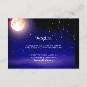 Celestial Moon Stars String Lights Wedding Enclosure Card