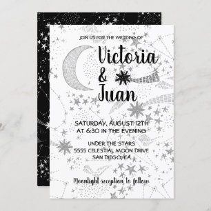 Celestial & Moon Stars Wedding Invitations