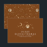 Celestial Moon Terracotta Save the Date<br><div class="desc">Starry night and crescent moon save the date cards</div>