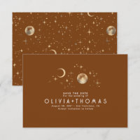 Celestial Moon Terracotta Save the Date