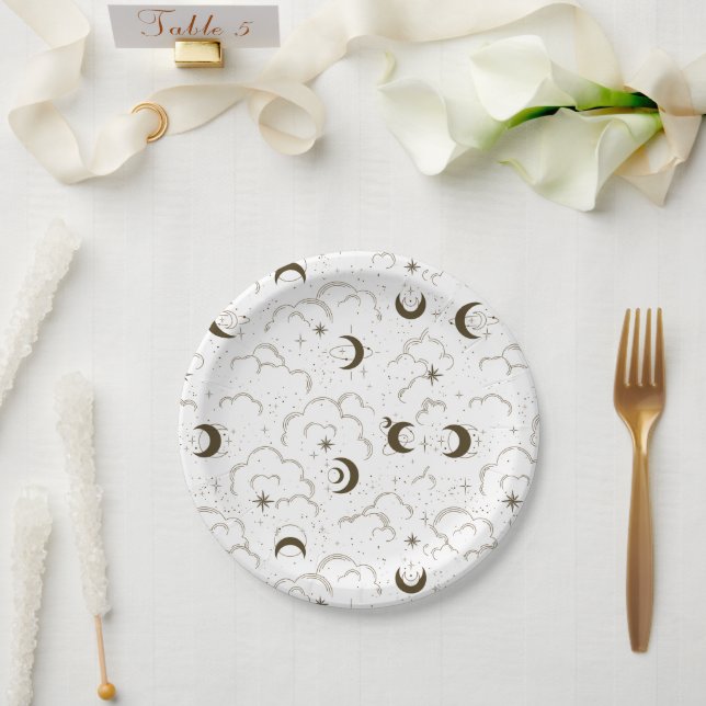 Celestial Moon Theme  Paper Plate (Wedding)