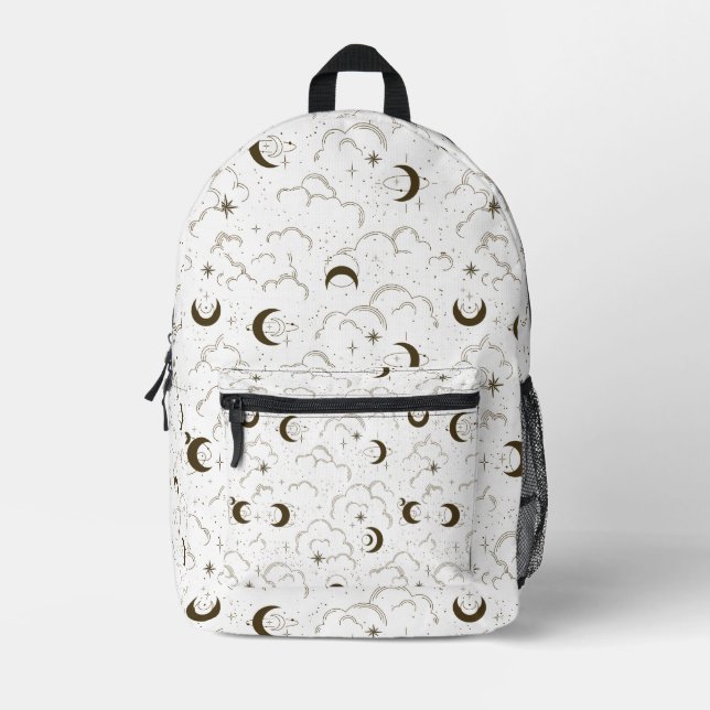 Celestial Moon Theme  Printed Backpack (Front)