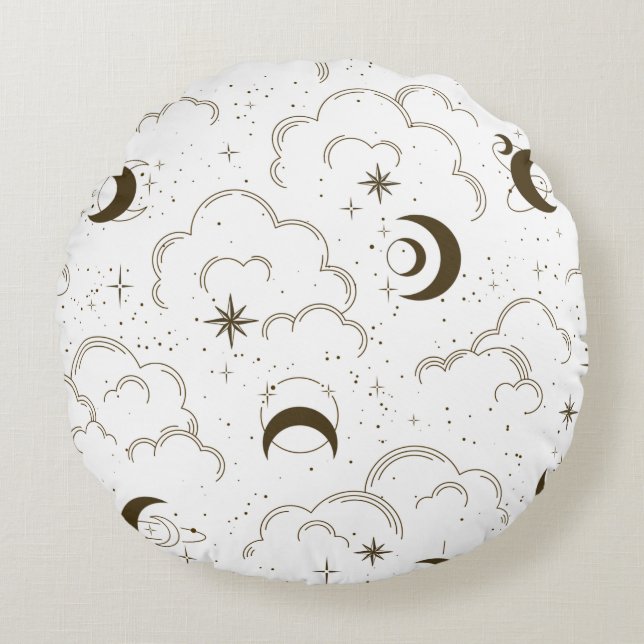 Celestial Moon Theme  Round Pillow (Front)