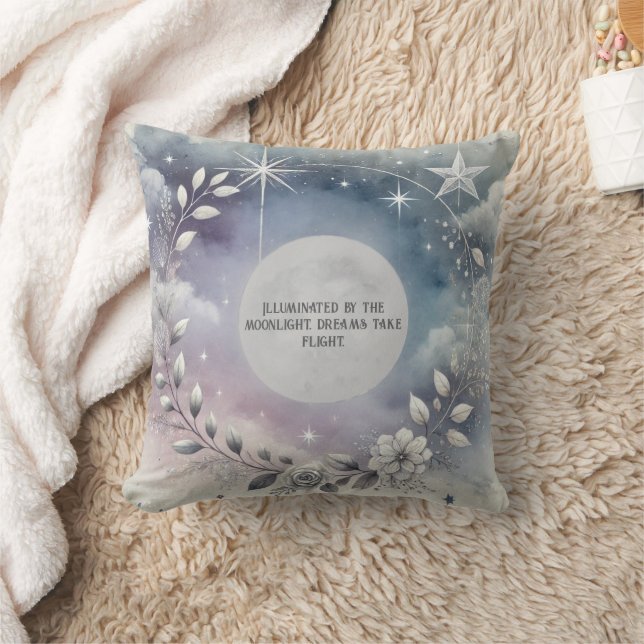 Celestial Moon  Throw Pillow (Blanket)