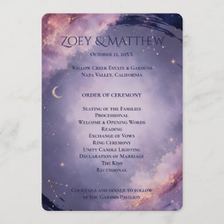 Celestial Moon Wedding Ceremony Program