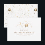 Celestial Moon White and Gold Save the Date<br><div class="desc">Starry night and crescent moon save the date cards</div>