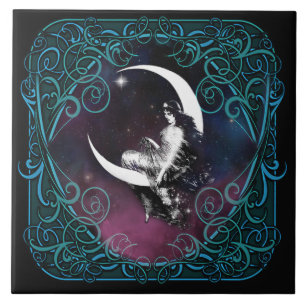 Celestial Moon Woman Tile