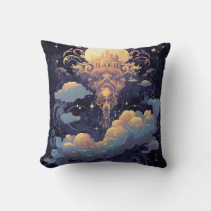 Celestial Moons Magic Cosmic Backgrounds,Stars Throw Pillow