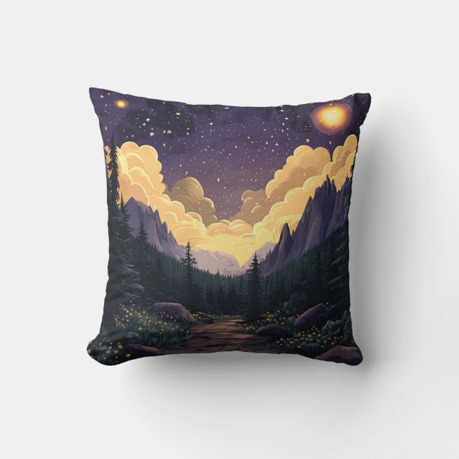 Celestial Moonscape Pillow (Front)
