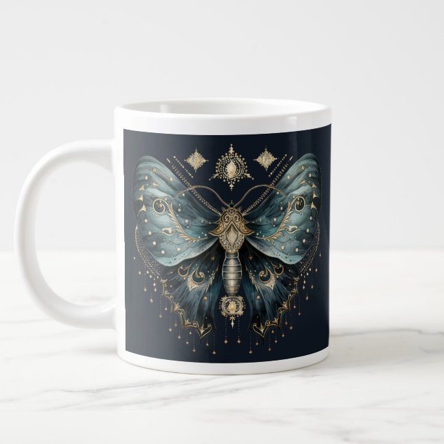 Celestial Moth Dark Aesthetic Coffee Mug (Gauche)