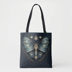 Celestial Moth Dark Aesthetic - Gothic Witch Art Tote Bag