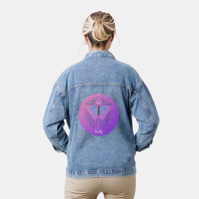Celestial Moth Personalized Denim Jacket (Model)