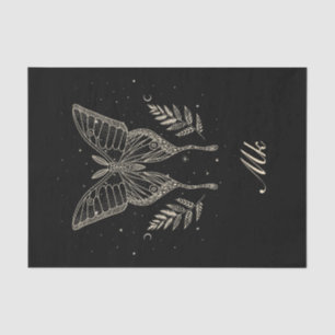 Celestial Moth Personalized Throw Pillow Tissue Paper