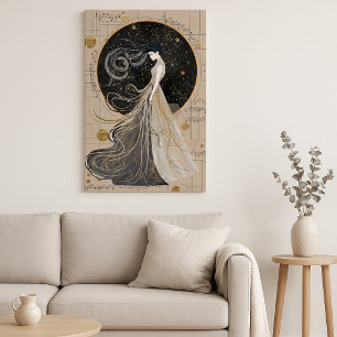 Celestial Muse Wall Art Dreamy Cosmic Woman