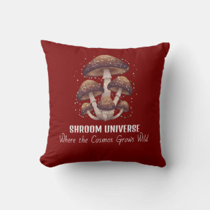 Celestial Mushroom Constellation Universe Throw Pillow