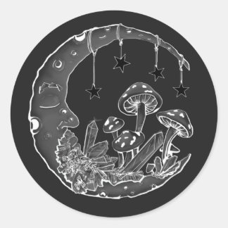 Celestial mushroom designed stickers