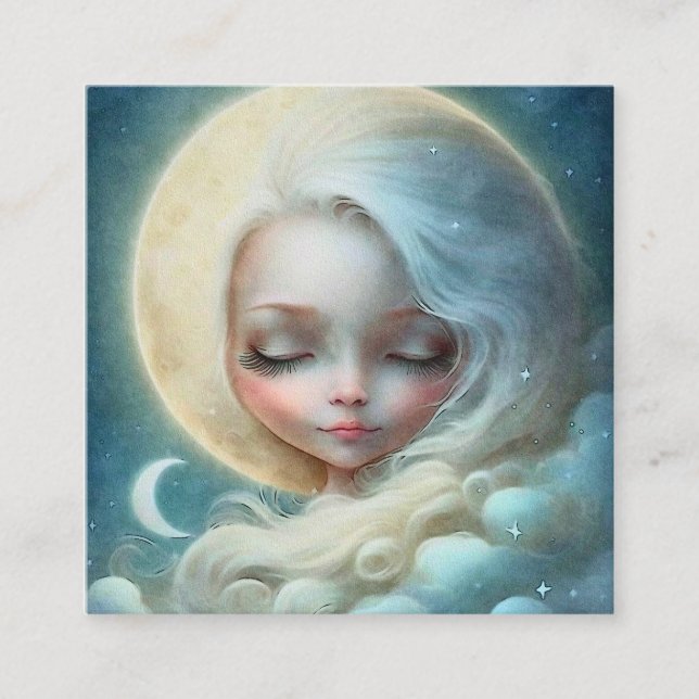 Celestial Mystic Art Square Business Card (Front)