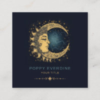 Celestial Mystic Moon Blue Gold