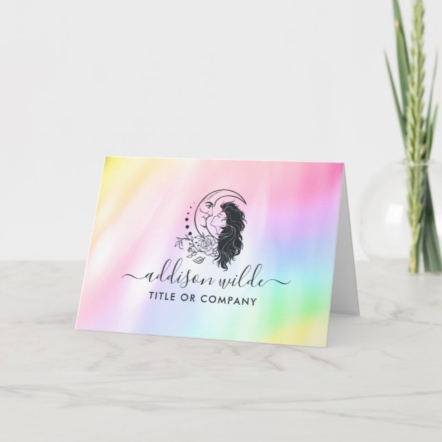 Celestial Mystic Moon Goddess Client Thank You Card (Front)