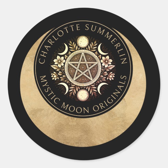 Celestial Mystic Moon Jewellery Designer Sticker (Front)