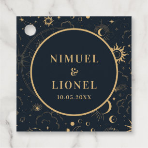 Celestial Mystical Elements Starsigns Favour Tags