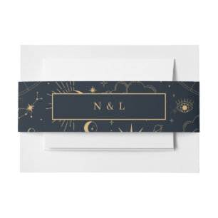 Celestial Mystical Elements Starsigns Invitation Belly Band