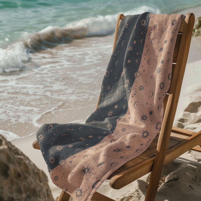 Celestial Mystical Seamless Pattern Beach Towel (Creator Uploaded)
