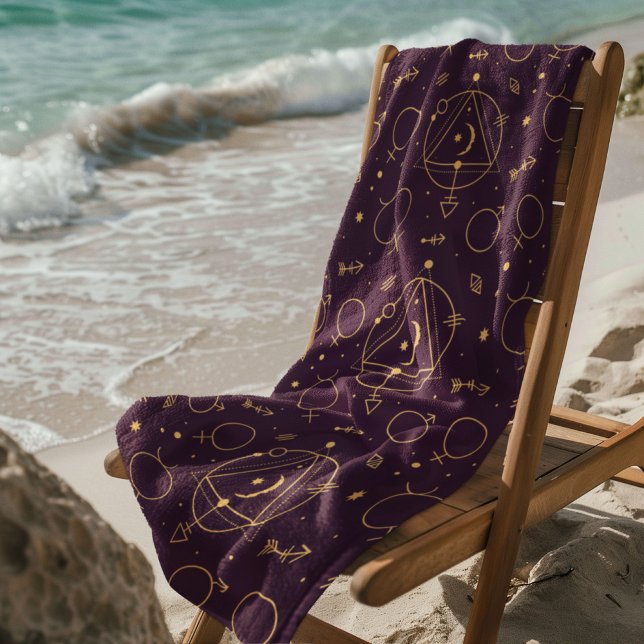 Celestial Mystical Seamless Pattern Beach Towel (Creator Uploaded)