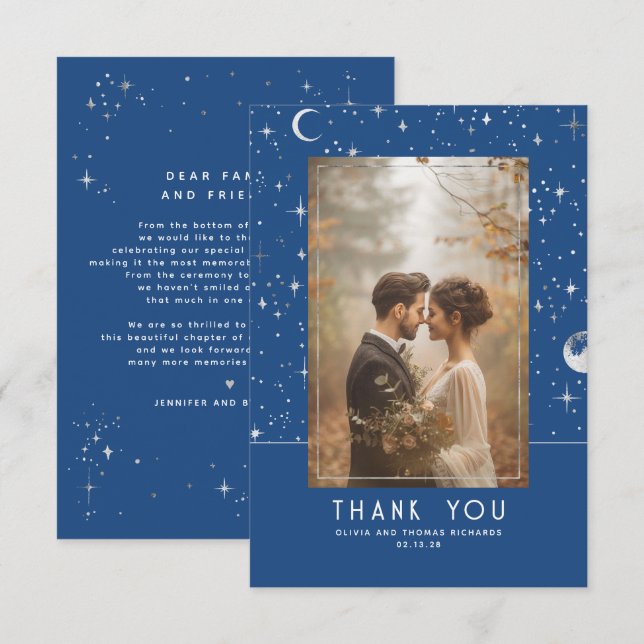 Celestial & Mystical Starry Night Thank You Photo (Front/Back)