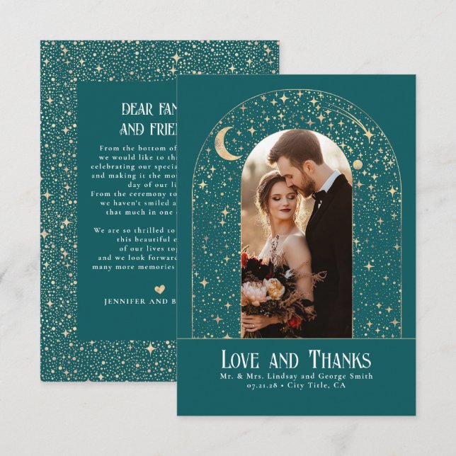 Celestial & Mystical Starry Night Thank You Photo (Front/Back)