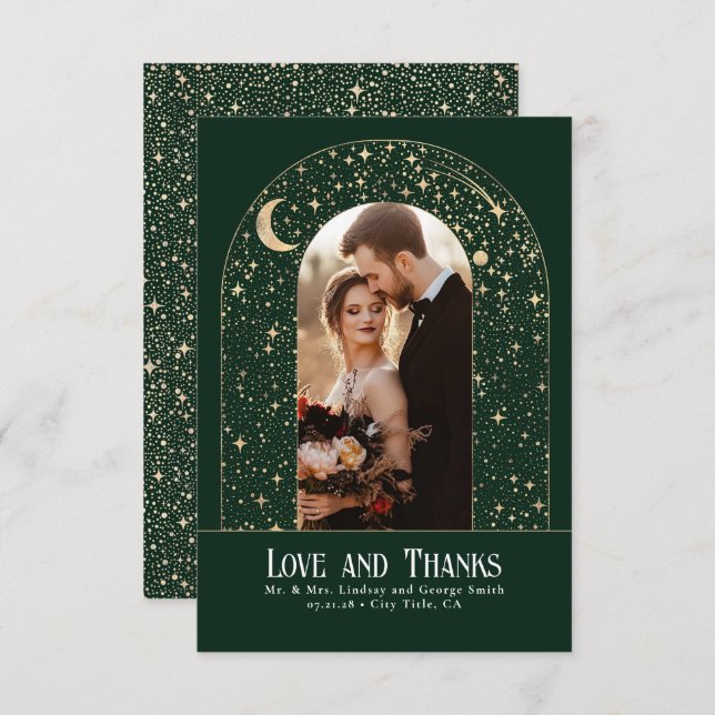 Celestial & Mystical Starry Night Thank You Photo (Front/Back)