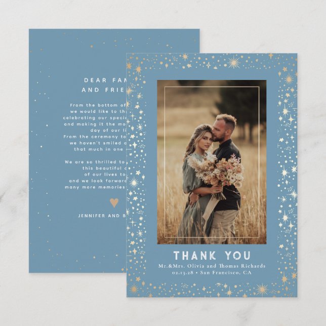 Celestial & Mystical Starry Night Thank You Photo (Front/Back)