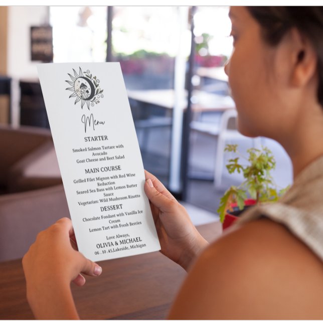 Celestial Mystical Wedding Menu Card  (Creator Uploaded)