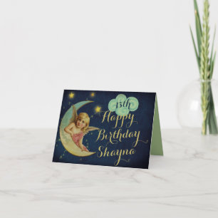Celestial Name and Age Custom Birthday Card