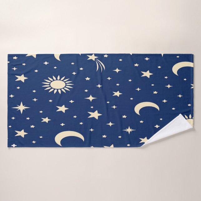 Celestial Navy Blue Bath Towel (Bath Towel)