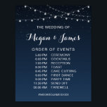 Celestial Navy Blue Starry Night Wedding Schedule Poster<br><div class="desc">Celestial Navy Blue Starry Night Wedding Schedule Sign. Perfect for outdoor backyard wedding and celestial theme wedding For a cohesive look, SEE MATCHING ITEMS: https://www.zazzle.com/collections/starry_night_wedding_collections-119114444457820023 PERSONALIZE THIS ITEM (1) For further customization, please click the "customize further" link and use our design tool to modify this template. You can change the...</div>