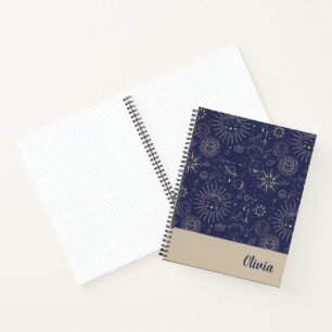 Celestial Navy Pattern Personalized   Notebook