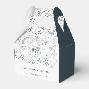 Celestial Navy Starry Night Moon Bridal Shower Favor Box